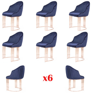 Stühle Set Gruppe Stühle Garnitur 6x Gruppen Sessel Stuhl Polster Hotel Textil