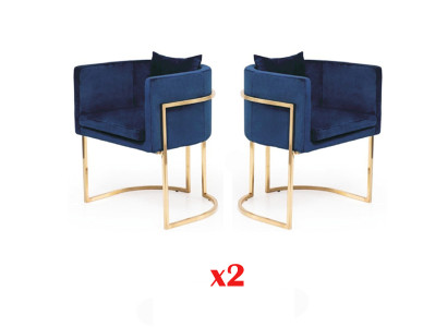Stuhl 2x Ess Zimmer Stühle Sessel Edelstahl Design Möbel Metall Stahl