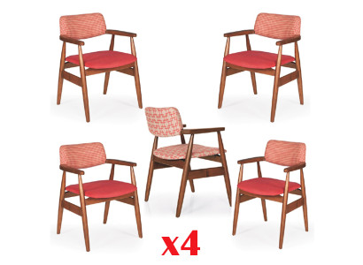 Set Stühle Küche Stühle Fernseh Stuhl 4x Esszimmer Polsterstuhl Textil