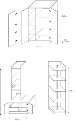 Kleiderschrank Jugendzimmer Kinderzimmer Schränke Möbel Design Neu