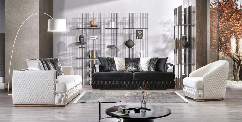 Chesterfield Luxus Sofagarnitur Polster Möbel 3+3+1 Wohnlandschaft