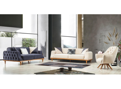 Luxus Sofagarnitur Weiche Couch Textil Stoff Sofa Set 331 Sitzer Möbel