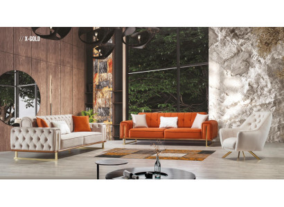 Luxus Möbel US Stil Chesterfield Sofagarnitur Couch Mehrfarbig Sofa
