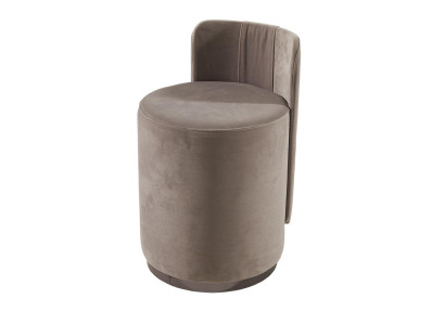 Design Sessel Luxus Ottomane Schminktisch Hocker Runder Polster Stuhl Braun Bank