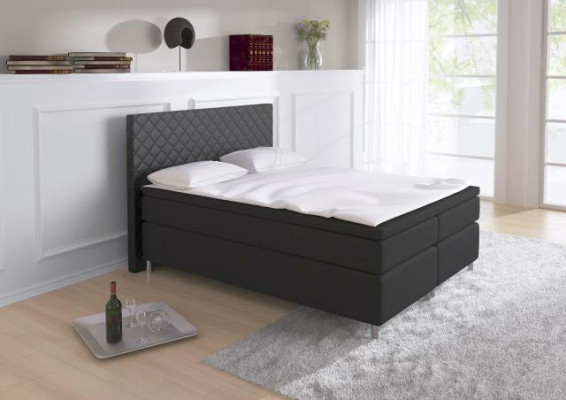 Boxspringbett Box Hotel Bett mit Visco & Matratze Lederbett Betten Doppelbett K3