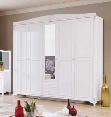 Luxus Schlafzimmer Set 4tlg. Bett 2 Nachttische Kommode Landhaus Möbel Neu