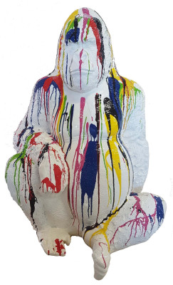 Designer Figur Statue Moderne Figuren Statuen Dekoration Deko Gorilla Garten Neu