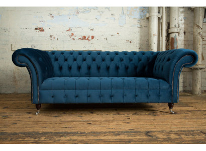Chesterfield 3 Sitzer Polster Couch Leder Stoff Sofa Couchen Textil Modern Stil