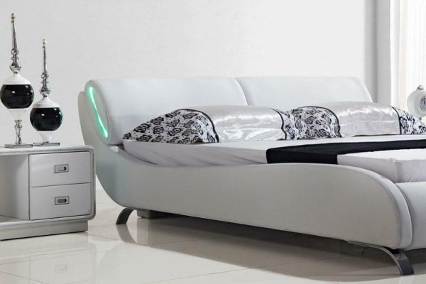 Designer Bett Betten Ehebett Doppelbett Schlafzimmer Polsterbett Lederbett