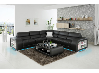 Ledersofa Couch Wohnlandschaft Dekor Modern Eck Ecksofa Design Garnitur
