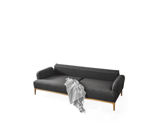 Viersitzer Sofa 4 Sitzer Sofas Modern Design Stoff Polyester Grau Neu
