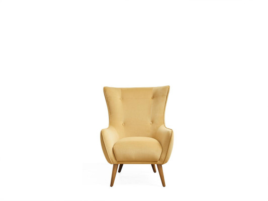 Sessel Ohrensessel Cocktailsessel Stoff Wohnzimmer Polyester Gelb Sitz