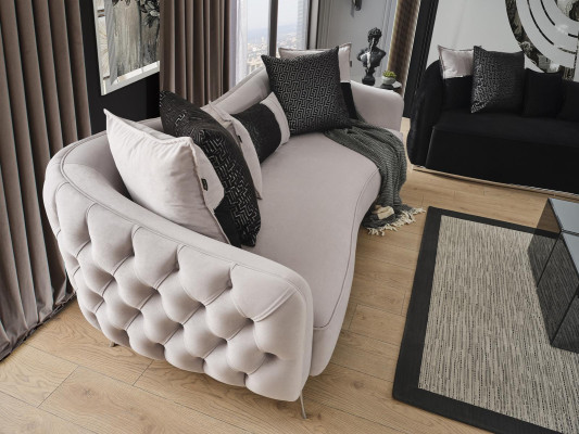 Sofagarnitur Sofa Sessel 431 Sitzer Stoff Luxus Sofas Weiß Schwarz