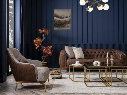 Sofagarnitur Komplette Couchgarnitur Sofa 431 Sitzer Stoff Braun 3tlg