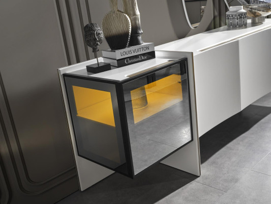Gruppe Sideboard Spiegel Kommode Holz Modern Esszimmer Weiß Design Neu