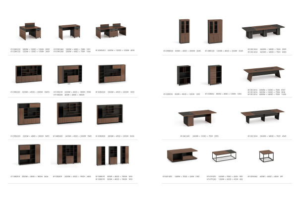 Eleganter Schreibtisch und Großer Büroschrank im zeitgenössischen Design