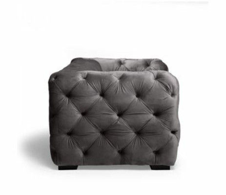 Graues Chesterfield Sofa Couch Polster Stoff Leder Couchen Polster Garnitur