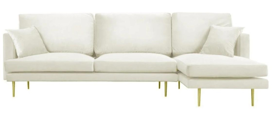 Eleganz in Weiß für Ihr exklusives Designer Sofa im luxuriösen L-Form Stil