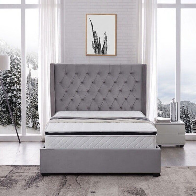 Bett Chesterfield Polsterbett Luxus Schlafzimmer Design Betten Textil Leder Neu