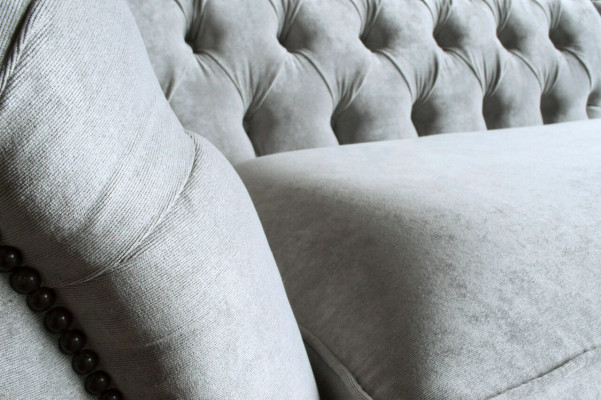 Hochwertige Chesterfield Polster Couch Textil Sofa günstig Microfaser Sofas Neu