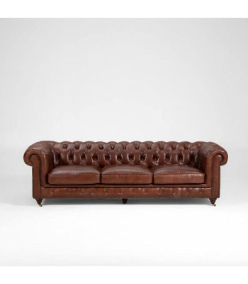 Sofagarnitur 3+1+1 Sitzers Klassische Luxus Chesterfield Sofa Leder