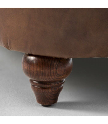 Englische Chesterfield Couch Leder Sofa Couchen Sofas Dreisitzer Braun Rollen