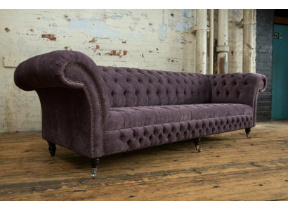 Klassische Chesterfield Sofa 4 Sitzer Sofas Polster Couchen Leder Braun Design