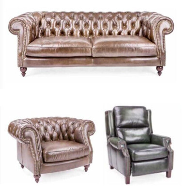 Chesterfield 3+2+1 Sitzer Sofagarnitur Sofa Couch Polster Garnitur Ledersofa Neu