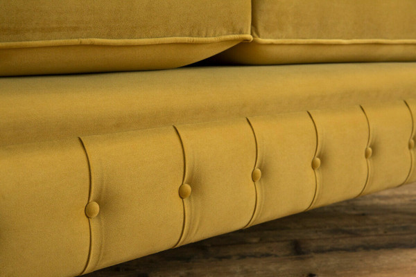 Gelber Chesterfield Zweisitzer Designer Wohnzimmer 2-er Couch