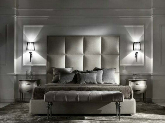 Doppelbett Betten Textil Designer Ehe Modernes Bett Schlafzimmer Polster Textil