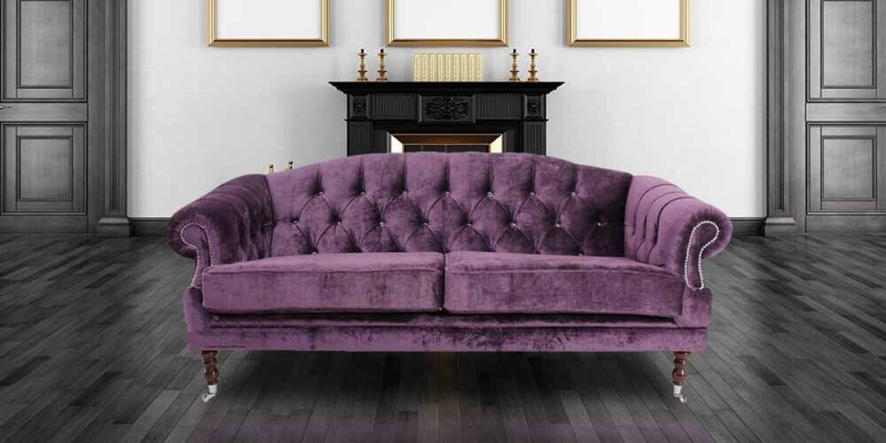 Barock Rokoko Sofa Couch Textil Samt Chesterfield - Designer Couchen