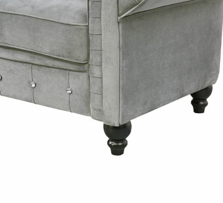 Grauer Chesterfield 3-er Luxus Wohnzimmer Couch Designer Sofa