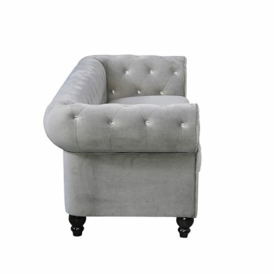 Grauer Chesterfield 3-er Luxus Wohnzimmer Couch Designer Sofa