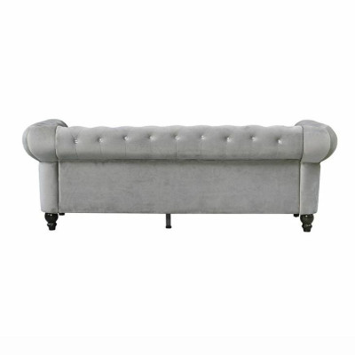 Grauer Chesterfield 3-er Luxus Wohnzimmer Couch Designer Sofa