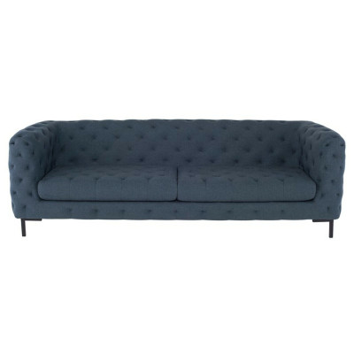 Grauer Moderner 3-Sitzer Chesterfield Wohnzimmer Stilvolle Couch 
