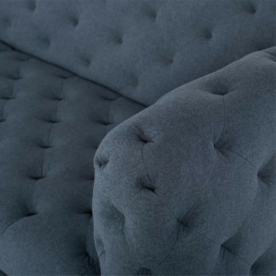 Grauer Moderner 3-Sitzer Chesterfield Wohnzimmer Stilvolle Couch 