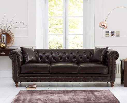 Chesterfield Sofa Couch Polster Stoff Leder Couchen Polster Garnitur 3 Sitzer