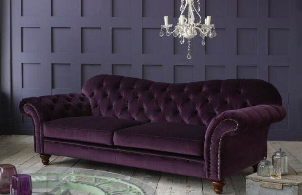 Luxus Chesterfield Wohnzimmer Couch Braun Sofa Sitz Polster Textil Couchen Neu