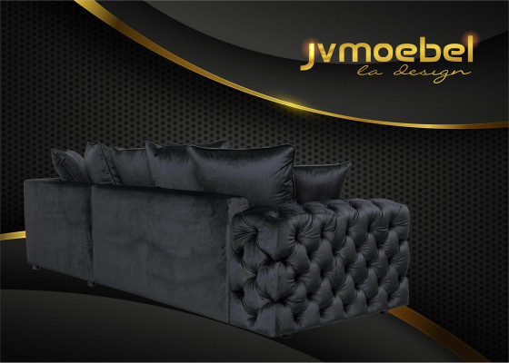 Chesterfield Ecksofa Eckcouch Polster Ecke Garnitur Couchen Sofa Couch Samt Neu