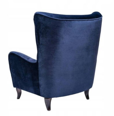 Sessel Textil Stoff Chesterfield Samt Möbel Wohnzimmer Moderne Couchen Blau