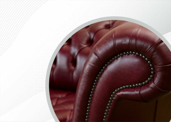 Rote Big Sofa Couch Chesterfield 265cm XXL Polster Sofas 4er Leder Textil Neu