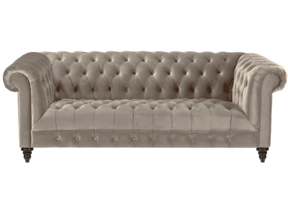 Beige Samt Couch Luxus Polster Chesterfield Möbel Sofa mit Knöpfen Dreisitzer