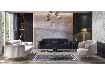 Sofagarnitur 331 Sitzer Couch Polster Lehn Sofa Garnitur Textil Stoff