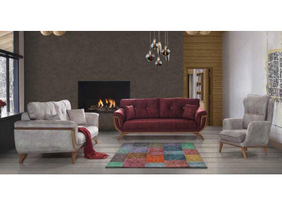 Luxus Garnitur Set Sofagarnitur 3+3+1 Sitzer Modern Sofas Sessel