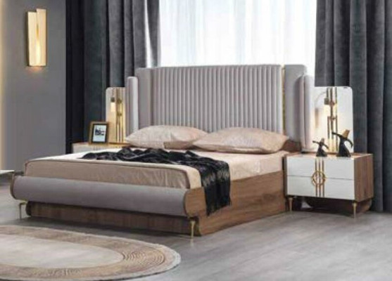 Komplette Schlafzimmer Luxus Möbel Bett Schrank Kommode Nachttisch Holz 5tlg.