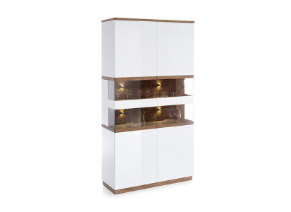 Vitrine Modern Stil Wohnzimmer Kollektion Vitrinen Schrank Regal Anrichte Weiß