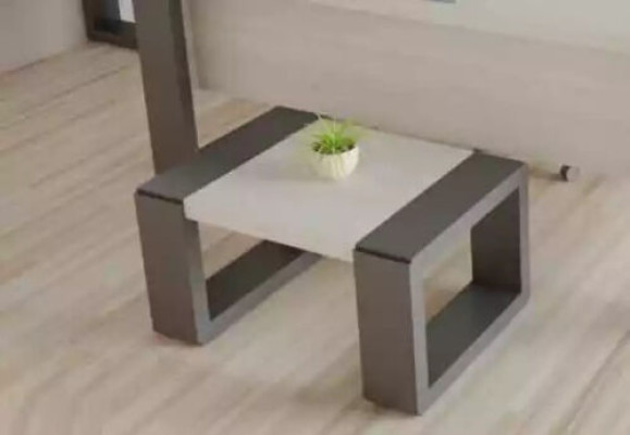 Graue Büro Einrichtung Schreibtisch Aktenschrank Kommode Couchtisch 3tlg. Set