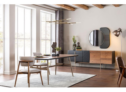 Gruppe Esszimmer Esstisch Stühle Sideboard 8tlg Holz Tisch Braun Neu