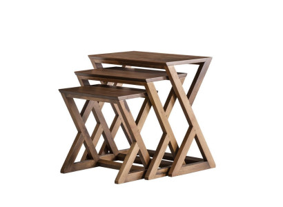 Beistelltisch Set Kaffetisch Couchtische Holzmöbel Wohnzimmer Braun Neu