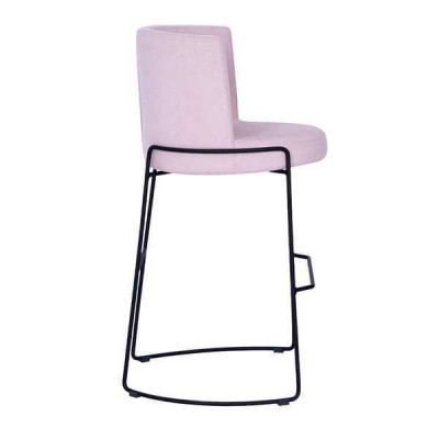 Modern Barhocker Stuhl Designer Textil Esszimmerstuhl Hocker Bar Rosa Neu